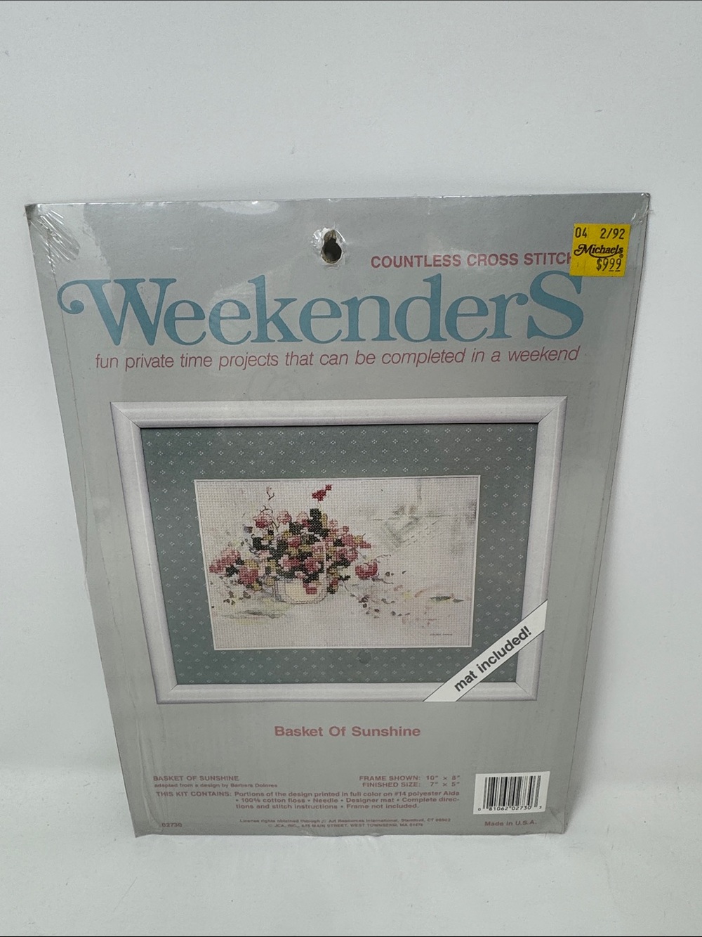 WEEKENDERS COUNTLESS CROSS STITCH KIT BASKET OF SUNSHINE CRAFT OPENED